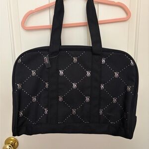 Victoria's Secret Black Tote with metallic sparkly Logo Print
